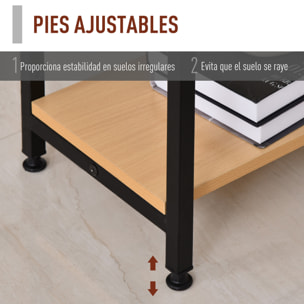 Mesa de Ordenador Pies Ajustables de Madera, Metal 106x50x76cm