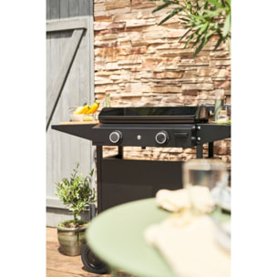 Plancha gaz FORGE ADOUR ORIGIN G 60 AN noir 2 brûleurs à poser, 59.5x39.5 cm