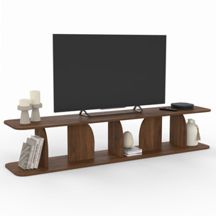 Meuble TV Japandi effet noyer L180cm