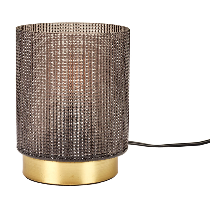 Lampe A Poser Verre Embosse Noir