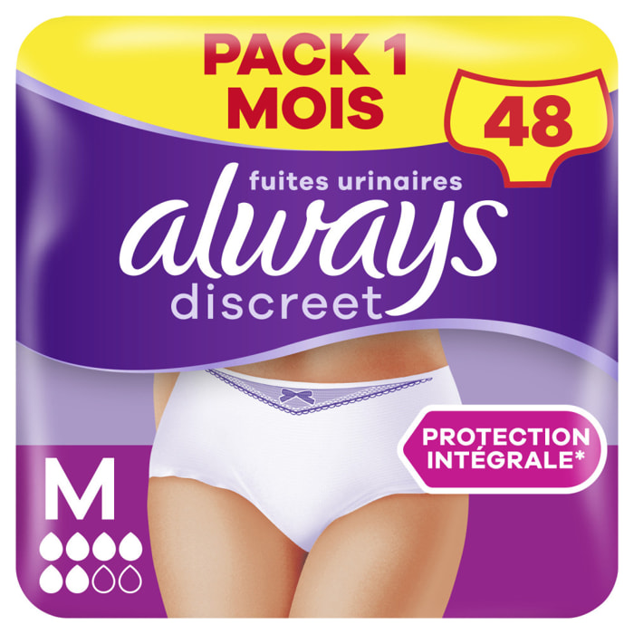48 Culottes pour Fuites Urinaires Always Discreet - Taille M - Normal