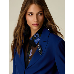 Oltre - Blazer con spilla gioiello - Blu