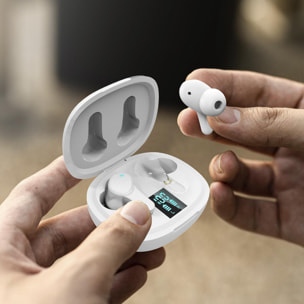 Auriculares Inalámbricos Earbuds TWS159 White - Bluetooth 5.3 - Función ANC / ENC