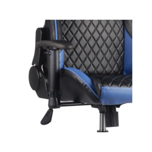 Fauteuil de bureau gaming à roulettes en simili noir et bleu avec accoudoirs réglables - RACE