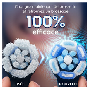 Oral-B Série iO Ultimate Clean Noir, Brossettes rondes Authentiques, Brins CrissCross, Élimination de la plaque dentaire, 6