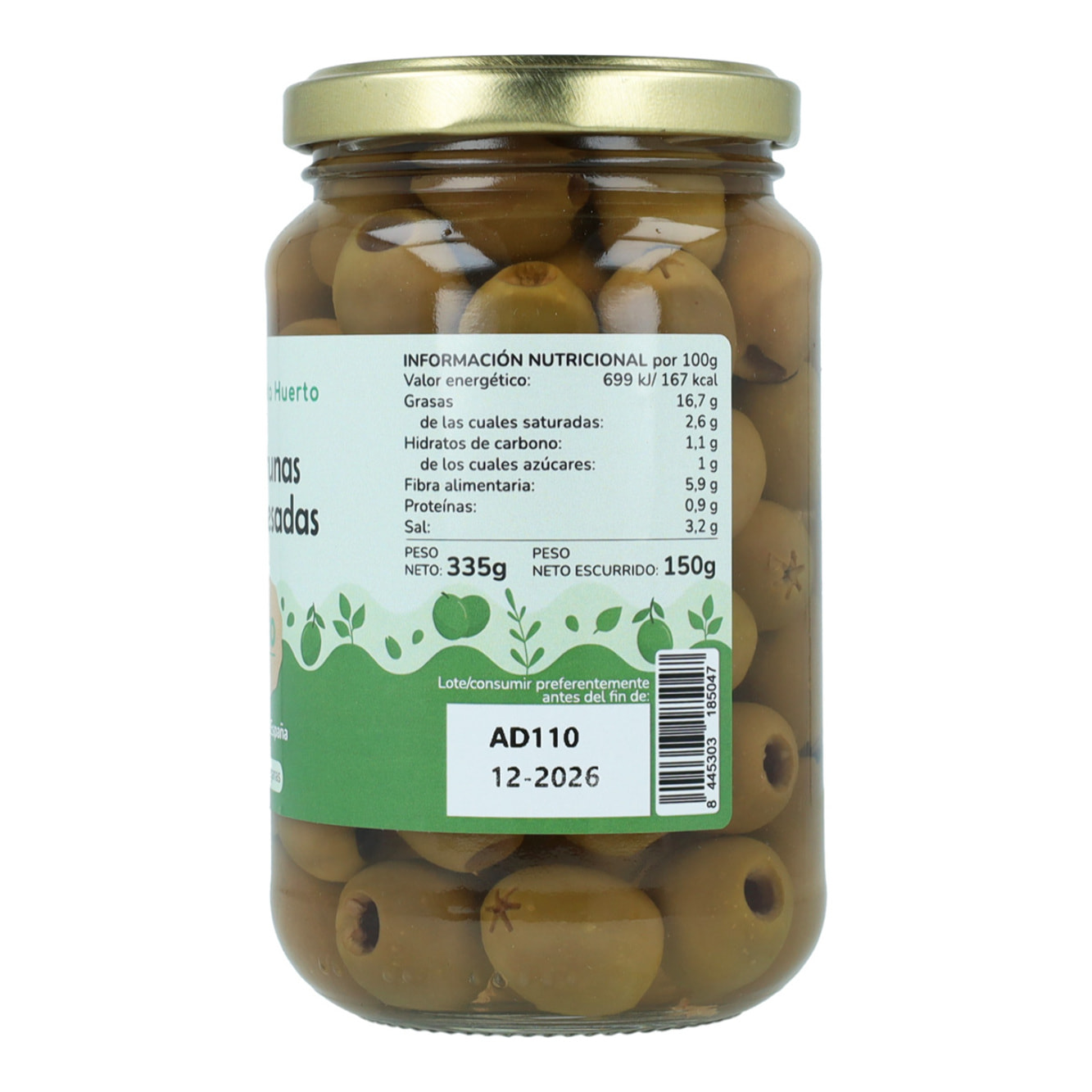 Aceitunas deshuesadas Eco Planeta Huerto 335 gr