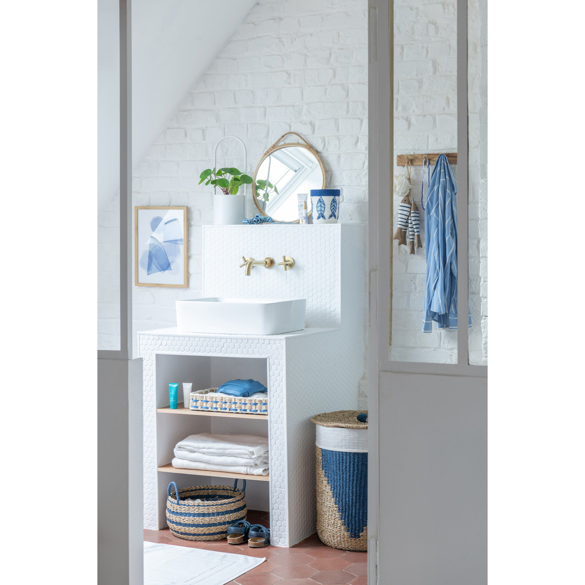 J-Line Miroir Mural Jordan Rond - verre - naturel