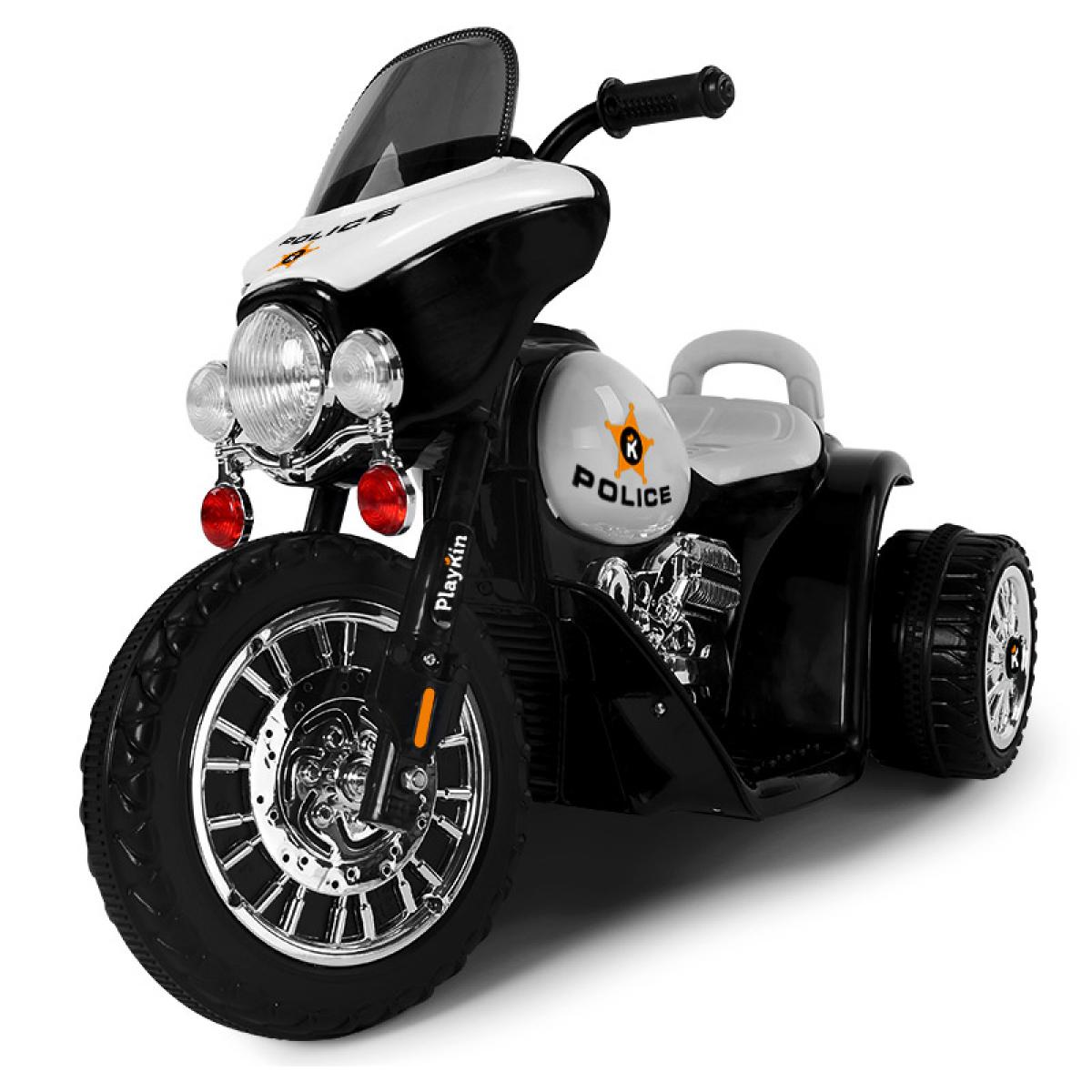 Moto eléctrica de policía POLICE NEGRA triciclo infantil 6V +2 años