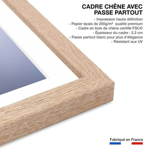 Affiche paysage Lumière d' hiver Affiche + cadre en bois - Chêne