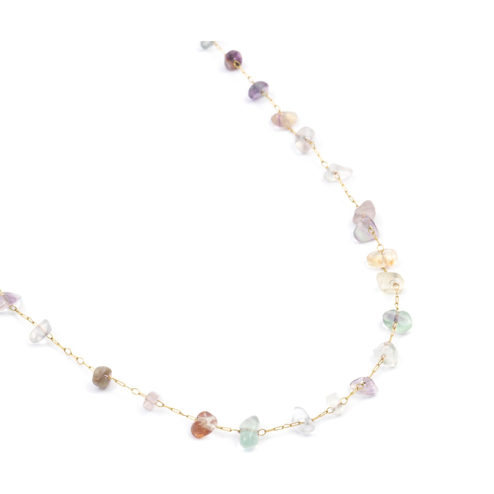 Collar de Multicolor Piedra Natural acabado en oro amarillo de 18k