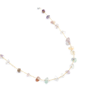 Collar de Multicolor Piedra Natural acabado en oro amarillo de 18k