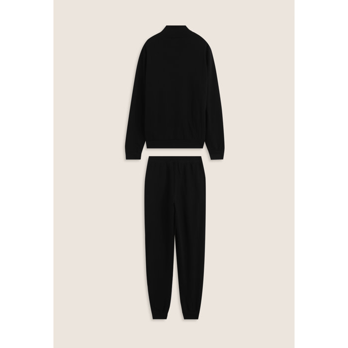 Tuta uomo in cotone con felpa full-zip e collo alto