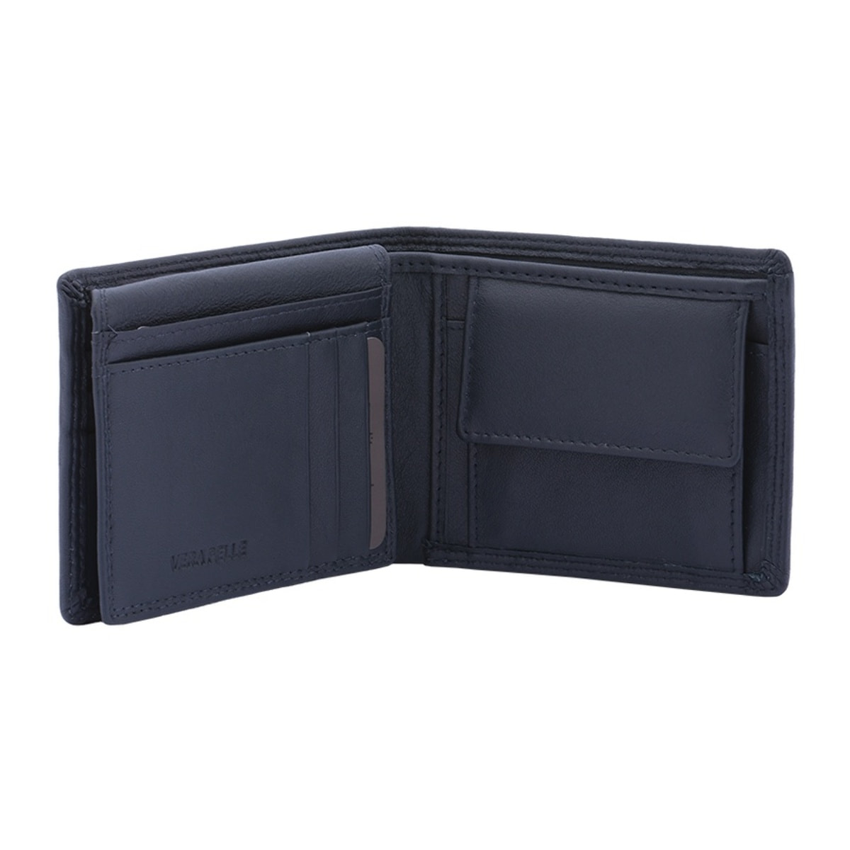 Portafoglio uomo in vera pelle - Modello False - Artigianale - 8.5 x 11.0 x 2.5 cm