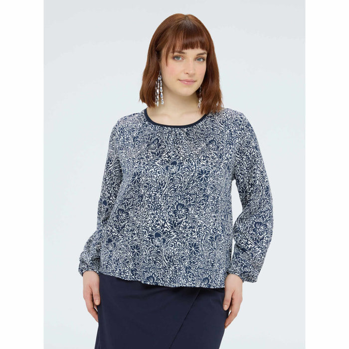 Fiorella Rubino - Blusa con stampa floreale - Blu