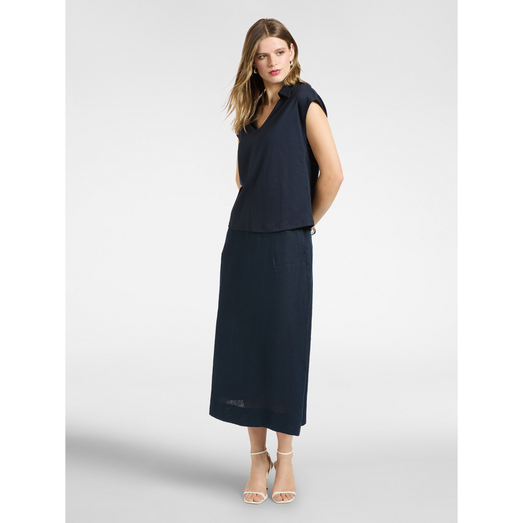 Elena Mirò - T-shirt con colletto - Blu