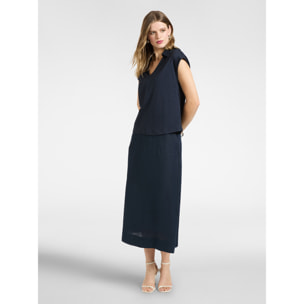 Elena Mirò - T-shirt con colletto - Blu