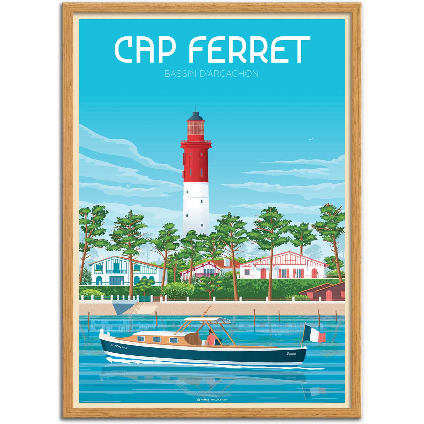 Affiche - Cap Ferret Arcachon - Olahoop Travel Posters