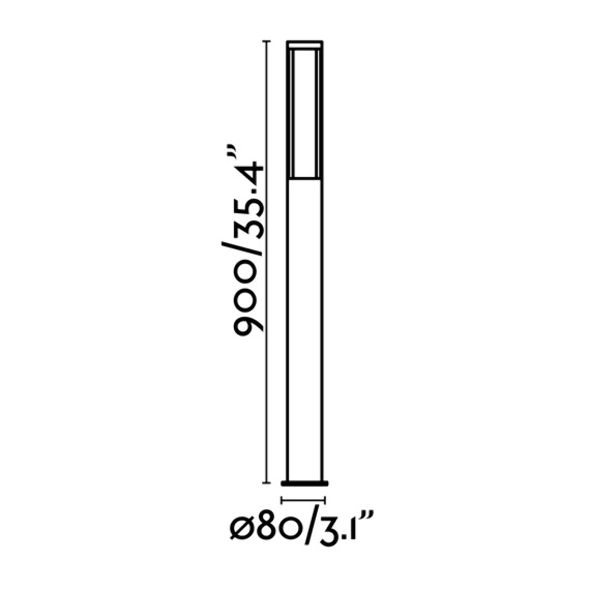 LOGAR 900 Baliza gris oscuro