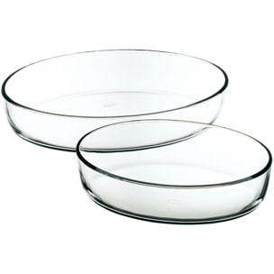 Lot de 2 plats à four ovale en verre 26cm et 35cm MIRABELLE
