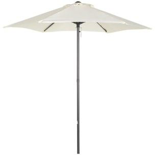 Outsunny Sombrilla Jardín Ø2x2 m Parasol de Aluminio con Poste Desmontable Beige