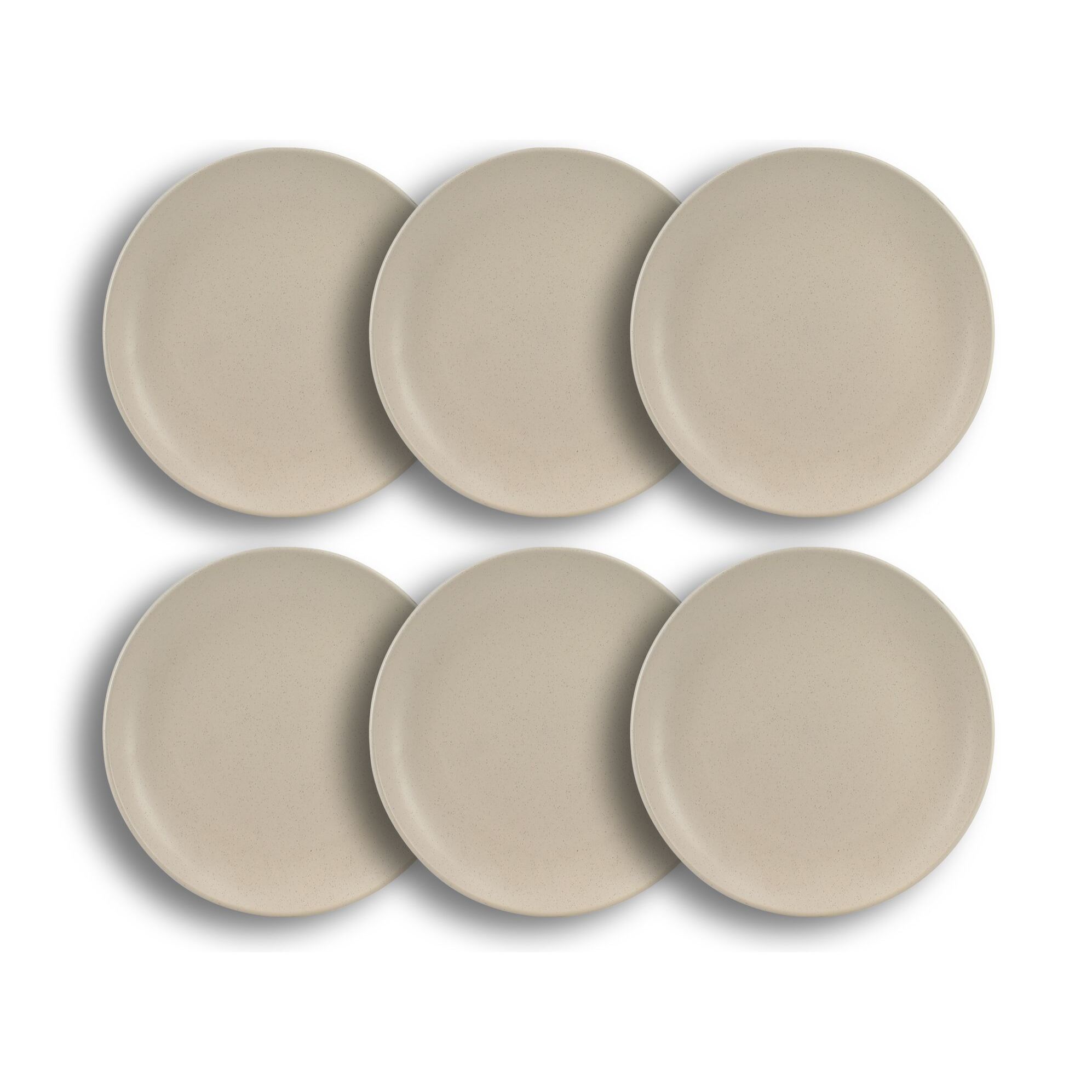 Lot de 6 assiettes à dessert beige en grès 20,5cm ARITA