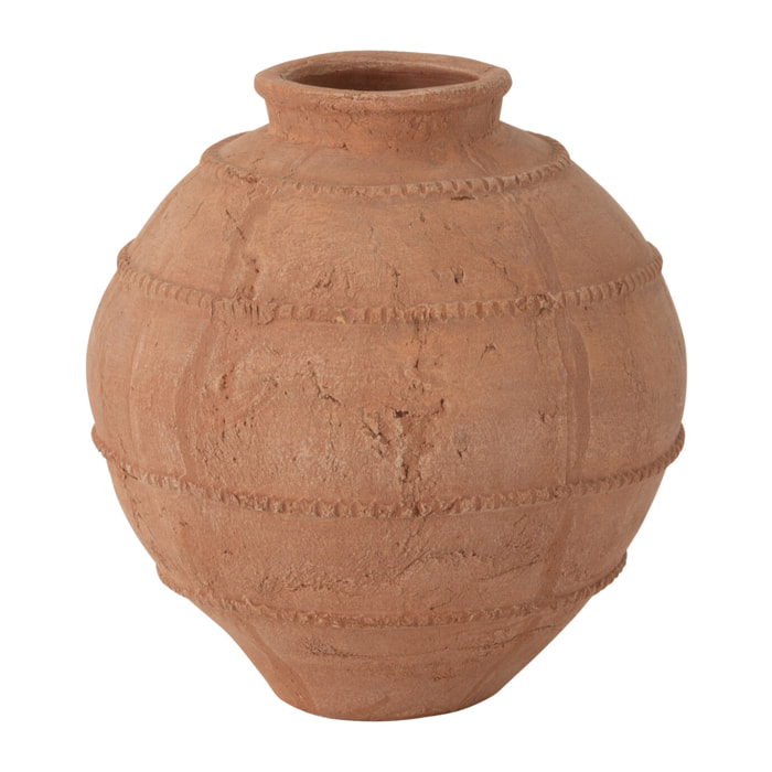 J-Line vase Kaia Rond Terracotta - céramique - brun - Ø 26.5 cm