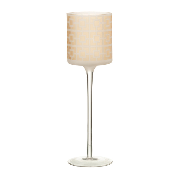 J-Line photophore Sur Pied - verre - beige - large