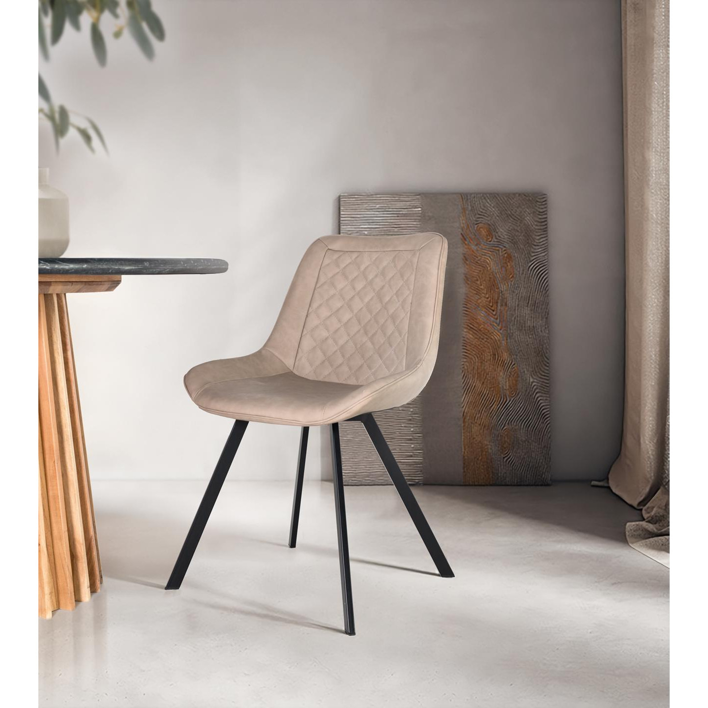 Silla de Tapizado Pu 52 Cm Estilo Contemporáneo