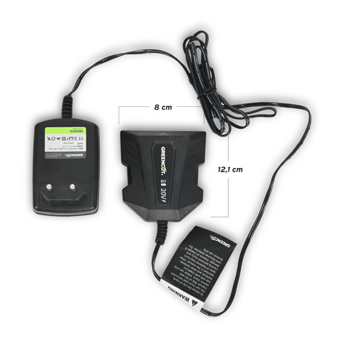 Cargador para baterías de litio herramientas jardinería 20V/40V GREENCUT CBD2015L