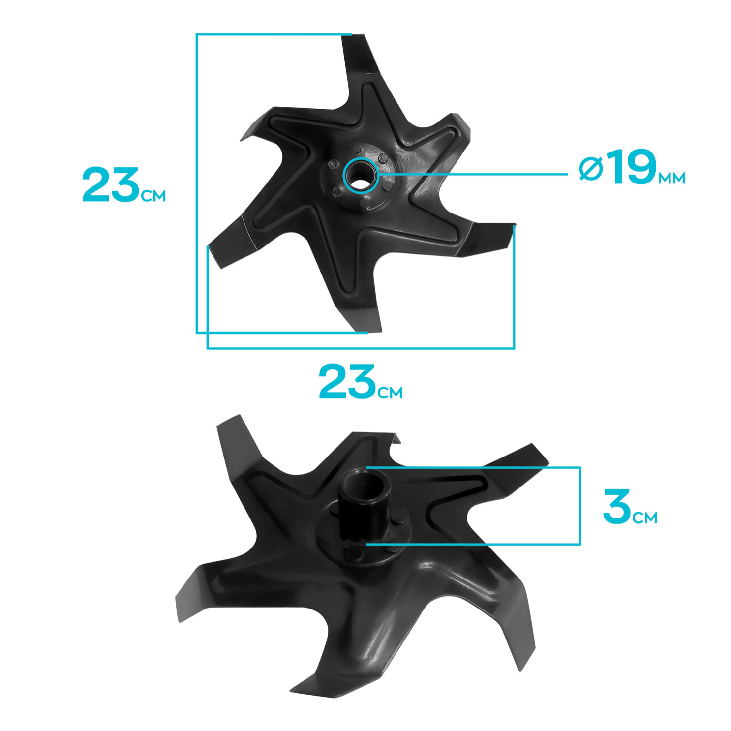 Set di 4 zappette per motozappa 52cc ricambio compatibile lame per motozappa