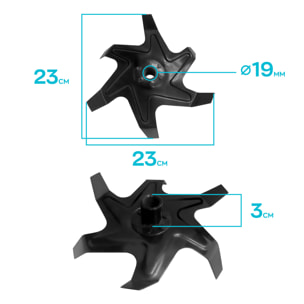 Set di 4 zappette per motozappa 52cc ricambio compatibile lame per motozappa