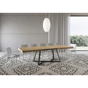 Mesa extensible 90x200/304 cm Booster roble natural patas antracita
