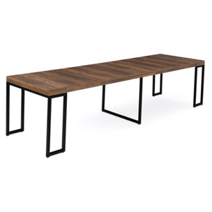 Consoles-tables à manger extensibles Anita - Bois aspect vieilli et noir