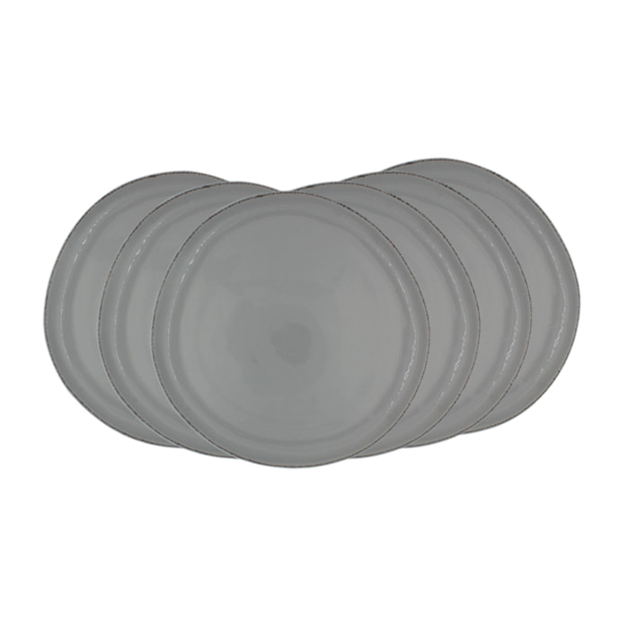 Lot de 6 grandes assiettes, GALET