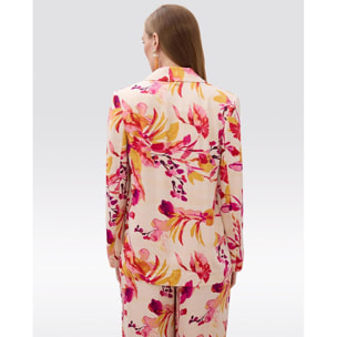 Blazer americano con motivo fluido e taglio dritto