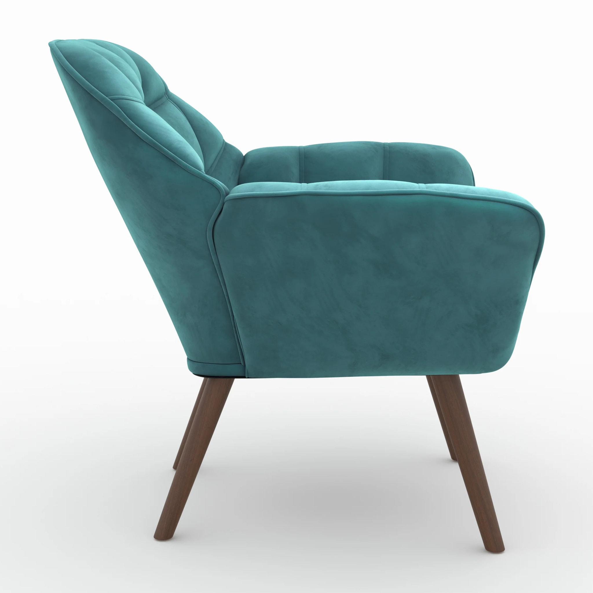 Fauteuil en velours bleu canard - Simba