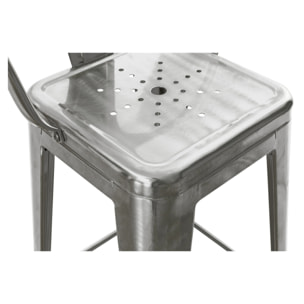 Lot de 2 chaises pour îlot central 67 cm en métal chrome - Indus