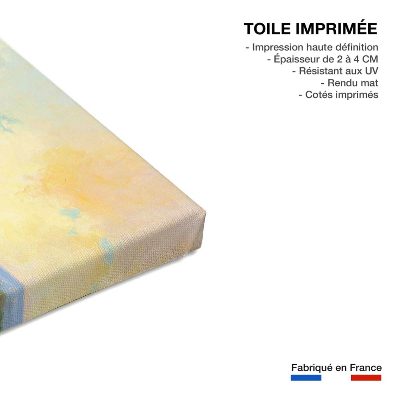 Tableau abstrait soleil de midi sur la vallée Toile imprimée