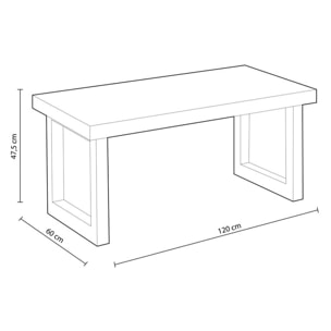 Mesa de centro elevable Loft Roble salvaje - Blanco