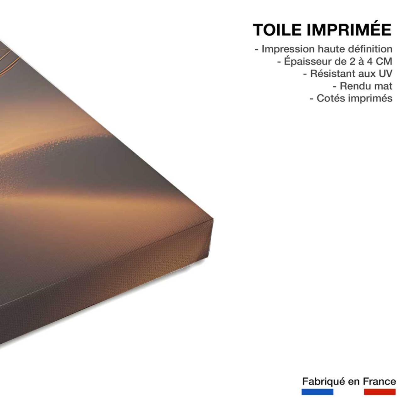 Tableau mer et plage soleil du soir à la plage  Toile imprimée