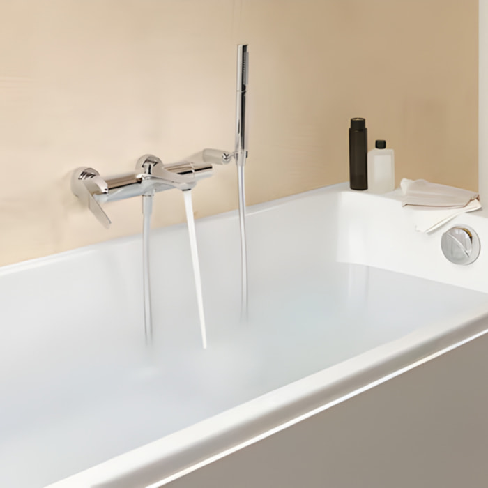 Pack mitigeur bain douche Aléo+ + douchette Shift Ellipse + flexible lisse 160 cm