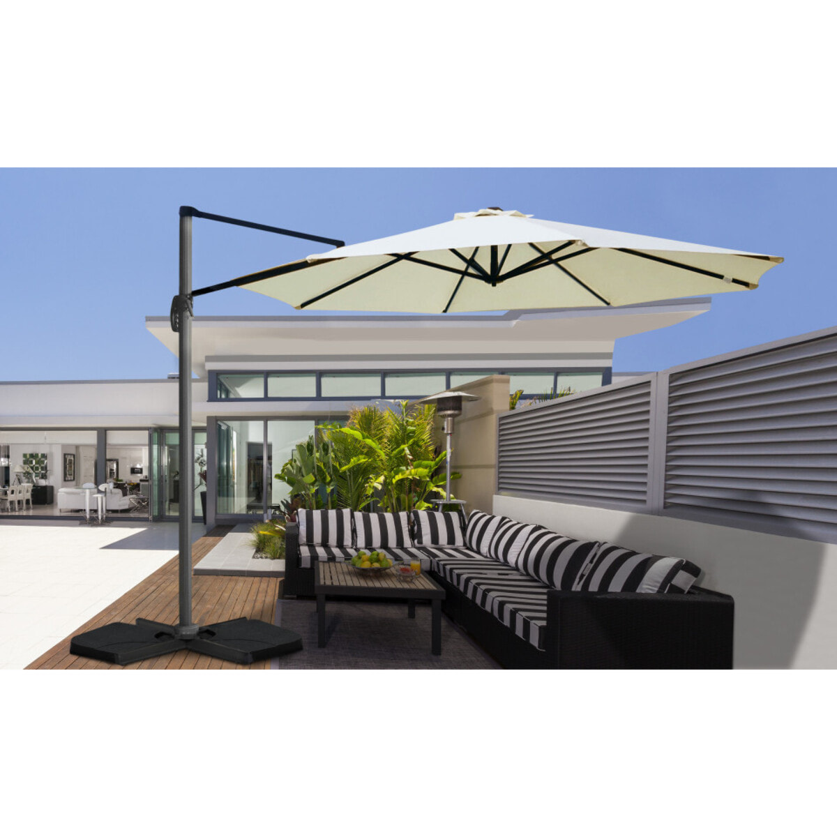 Parasol Sombra 360° rond avec housse de protection