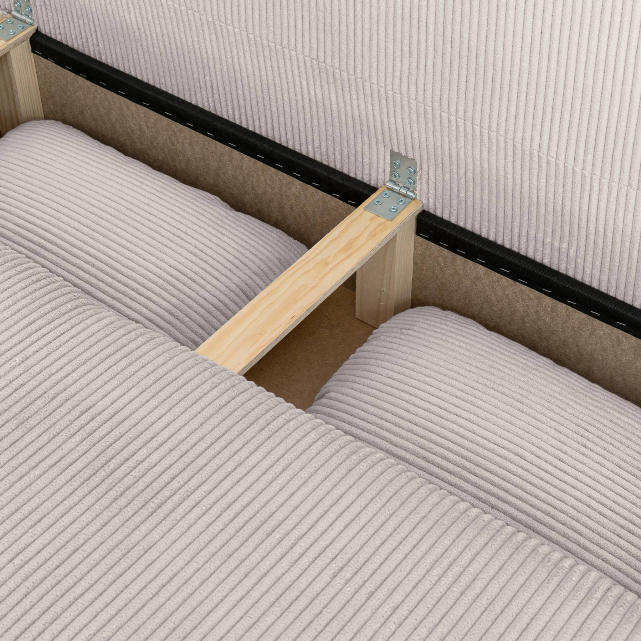 Banquette convertible 3 places velours côtelé avec coffre SELMA