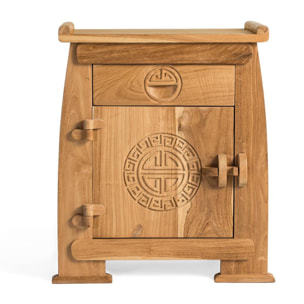 Mesitas de Noche de Madera de Teca 54 Cm Estilo Colonial Oriental