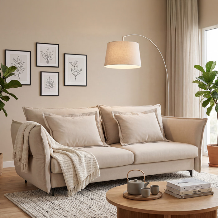 Canapé Tissu Droit Convertible Verduro - 3 Places