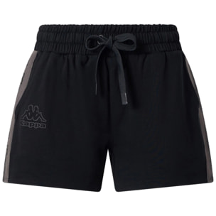 Kappa - Pantaloni Corti Donna Nero - Logo Tape Gragria
