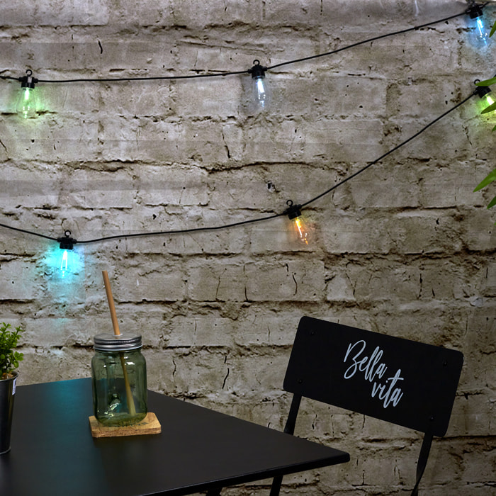 Guirlande Ampoule Transp Rgb Exterieur 4m50