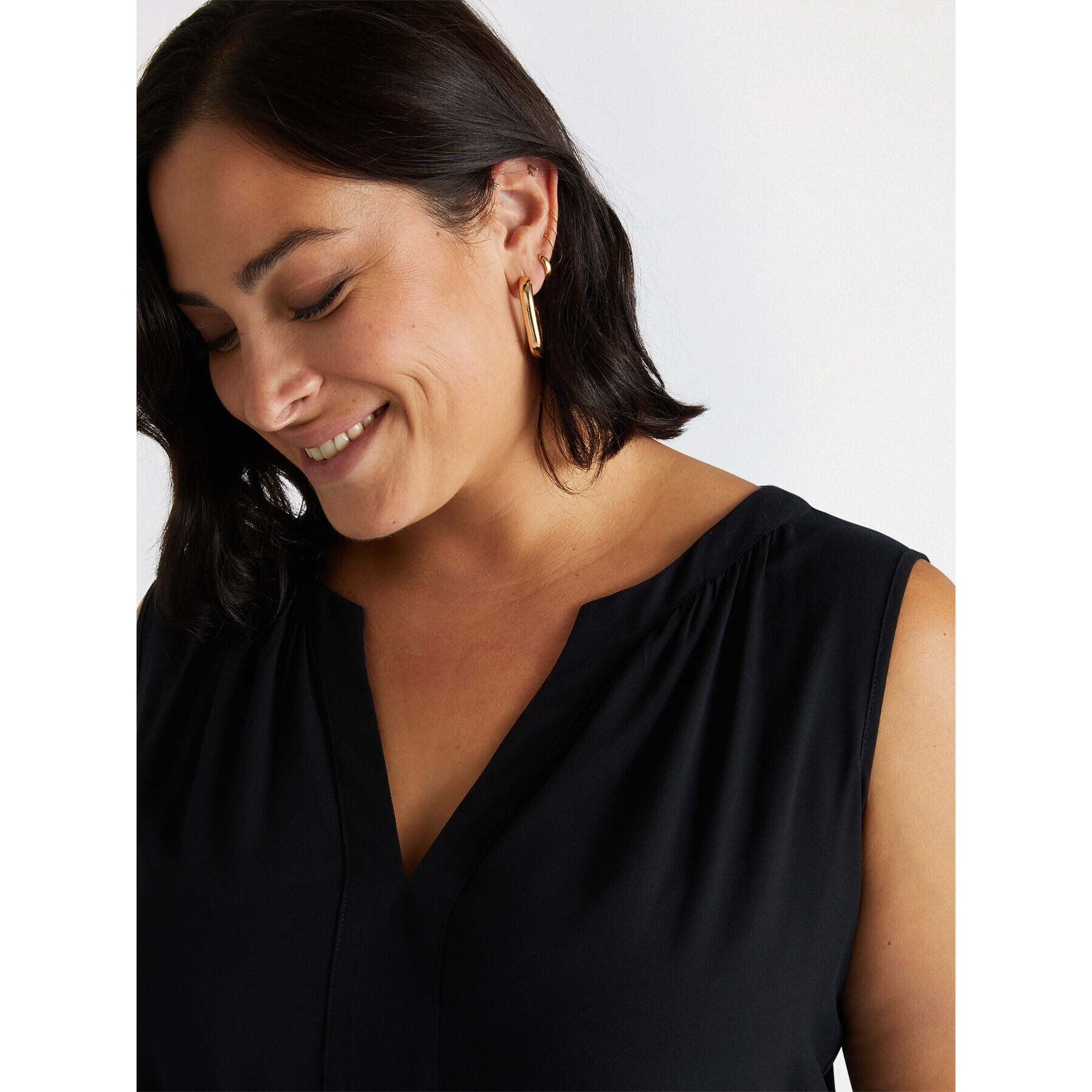 Fiorella Rubino - Top con viscosa LENZING™ ECOVERO™ - Nero