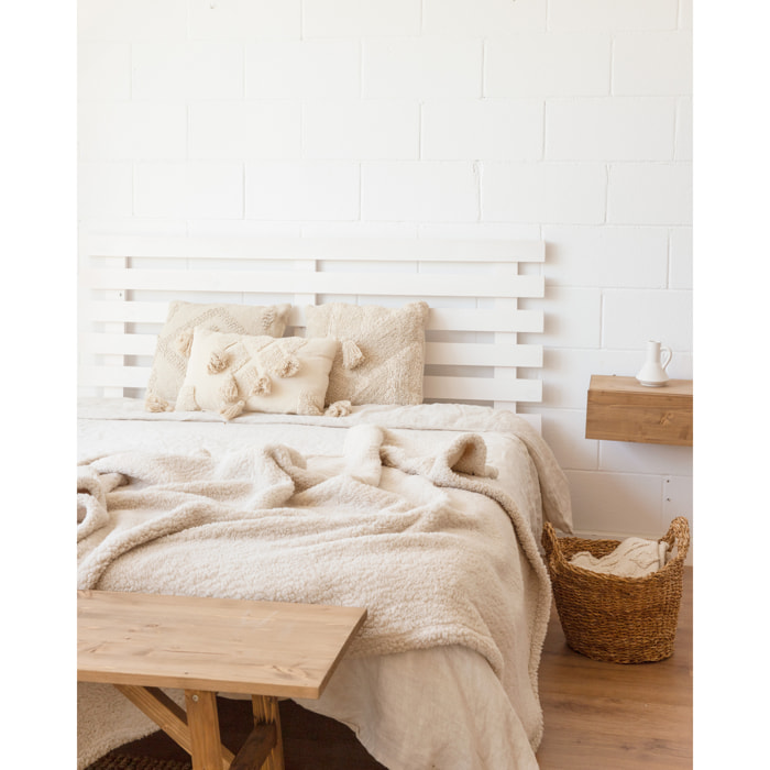 Tête de lit en bois massif blanc en différentes tailles