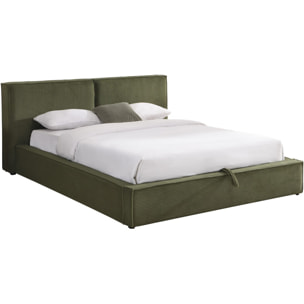 Lit coffre avec tête de lit en velours côtelé - ARNO